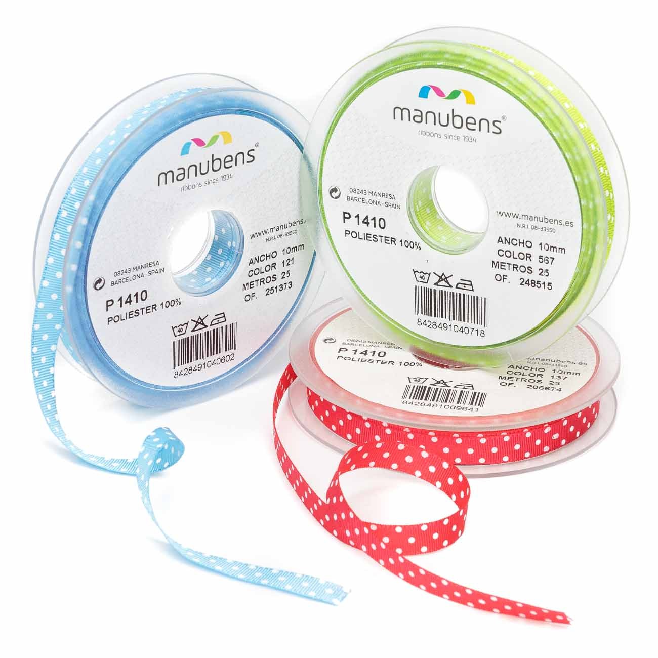 Cinta gros-grain topos MANUBENS